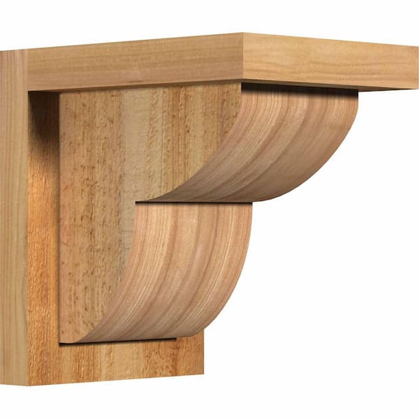 Ekena Millwork 6 in. x 8 in. x 8 in. Western Red Cedar Crestline Rough Sawn Corbel with Backplate