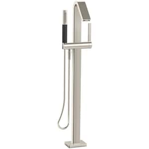 Loure Single-Handle Floor Mount Freestanding Tub Faucet with Hand Shower in Vibrant Polished Nickel