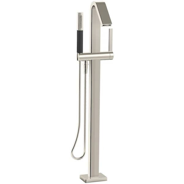 KOHLER Loure Single-Handle Floor Mount Freestanding Tub Faucet with Hand Shower in Vibrant Polished Nickel