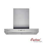 36 in. 550 CFM T-Shape Wall Mount Range Hood with LED Lights in Stainless Steel