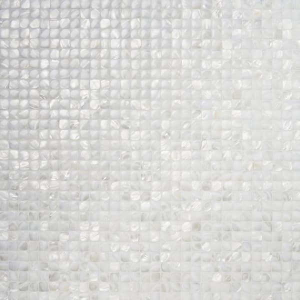 Mother of Pearl Nacre White 12 in. x 12 in. 3D Pearl Shell Glass Wall Mosaic Tile