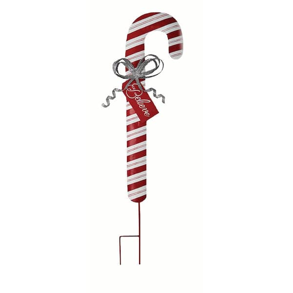 Worth Imports 36 in. Tin Candy Cane Stake