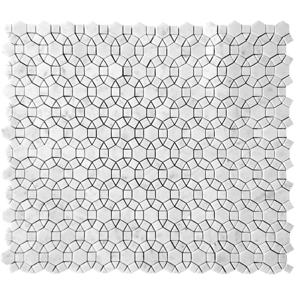 Apollo Tile White 4 in. x 5 in. Polished Marble Mosaic Tile Sample (0.13 sq. ft./Piece)