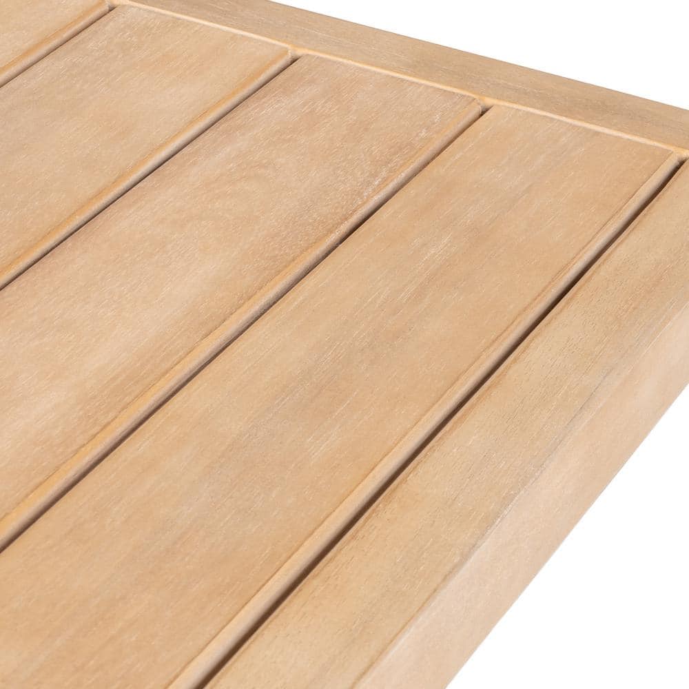 Porto 2-Person Beige and Light Teak Acacia Wood Bar Set