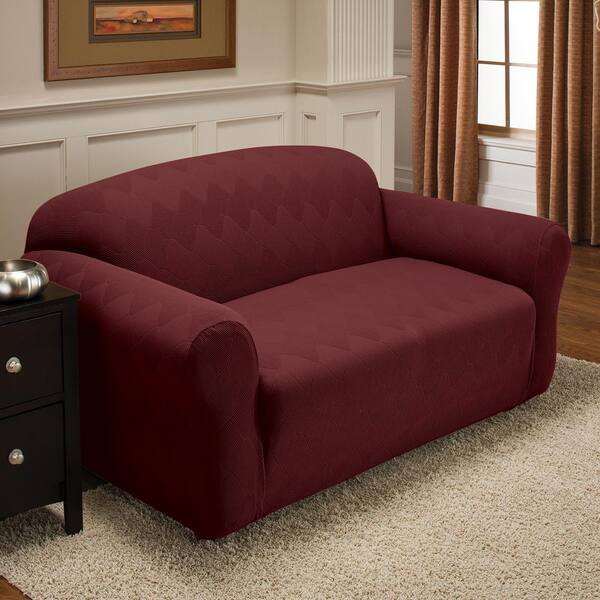 Burgundy loveseat cover new arrivals