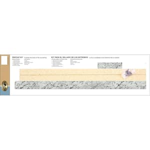 Laminate Endcap Kit for Countertop with Integrated Backsplash in White Ice Granite Etchings