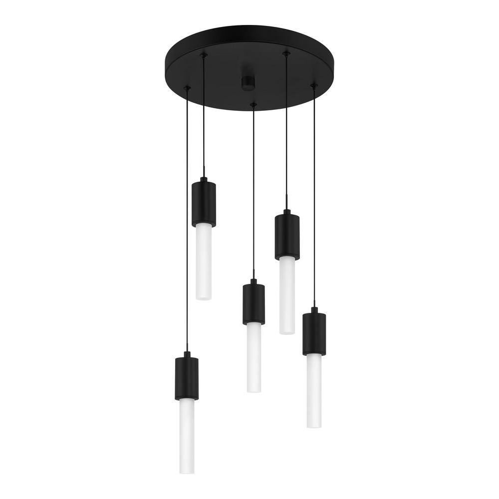 Hampton Bay Bellingham 30-Watt 5-Light Matte Black