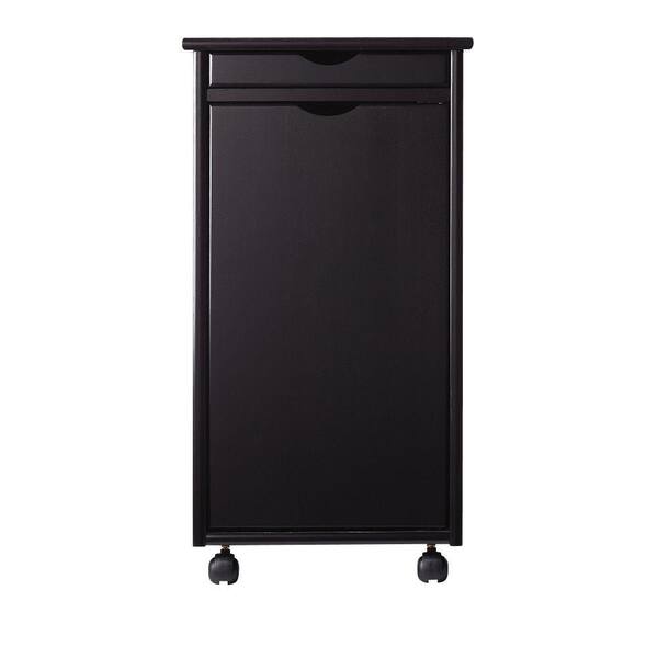 Home Decorators Collection Stanton 15.5 in. Black Shallow Drawer with 1-Door Storage Cart