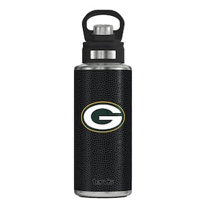 NFL GB PACKERS LOGO BK 32OZ Wide Mouth Water Bottle Powder Coated Stainless Steel Standard Lid