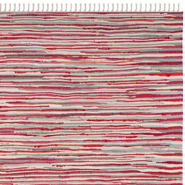 Red 9' x 12' Multi Safavieh Rag Rug Collection RAR129R Handmade Boho Stripe Cotton Area Rug Red 9' x 12' Multi Safavieh Rag Rug Collection RAR129R Handmade Boho Stripe Cotton Area Rug