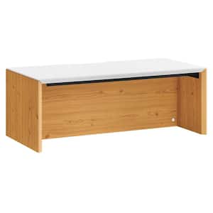 Kinetic 38 in. White Natural Cherry Particle Board Office Desk
