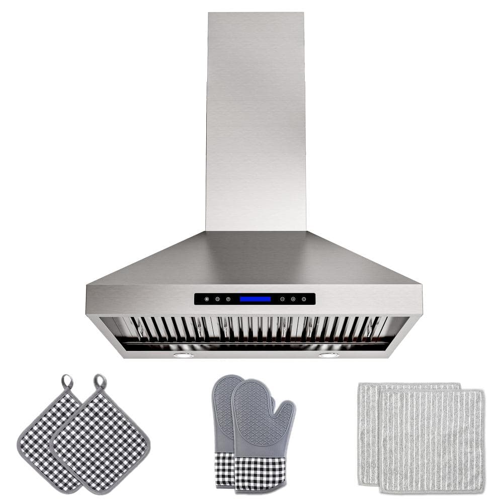 36 in. 400 CFM Convertible Wall Mount Downdraft in Stainless Steel with 4-Lights, Touch Control LCD and Remote price history on PriceWatchPro