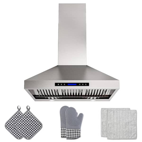 Throes 30 in. 900 CFM Convertible Wall Mount Downdraft System in ...