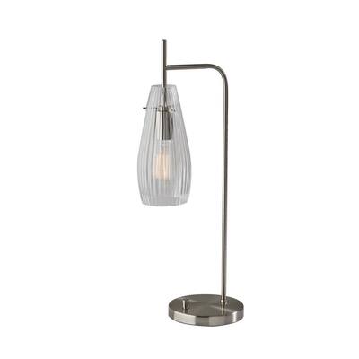 Stainless Steel Adesso Table Lamps, Layla Resin Table Lamp Grey