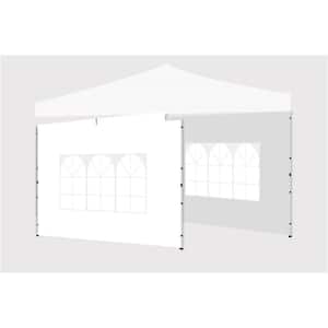 10 ft. x 10 ft. Canopy Sidewall for Pop Up Canopy Tent, Sunwall, 2-Piece with Windows, 1-Piece with Zip White (3-Pack)