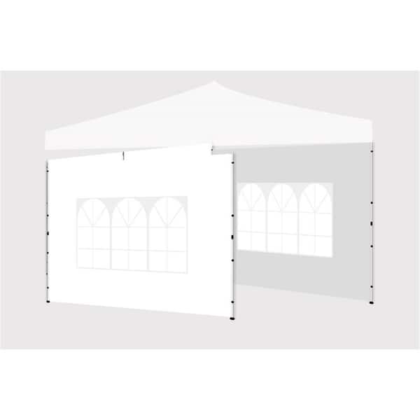 ITOPFOX 10 ft. x 10 ft. Canopy Sidewall for Pop Up Canopy Tent, Sunwall, 2-Piece with Windows, 1-Piece with Zip White (3-Pack)