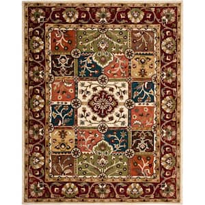 Heritage Multi/Red 8 ft. x 10 ft. Border Area Rug