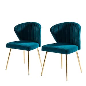 Milia Teal Tufted Dining Chair (Set of 2)