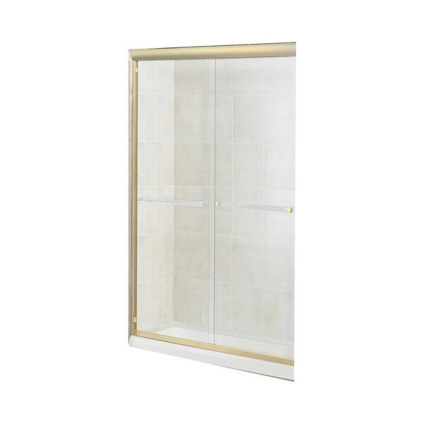 MAAX Luminous 42 in. x 47-1/2 in. Frameless Sliding Shower Door in Chrome with 10MM Clear Glass