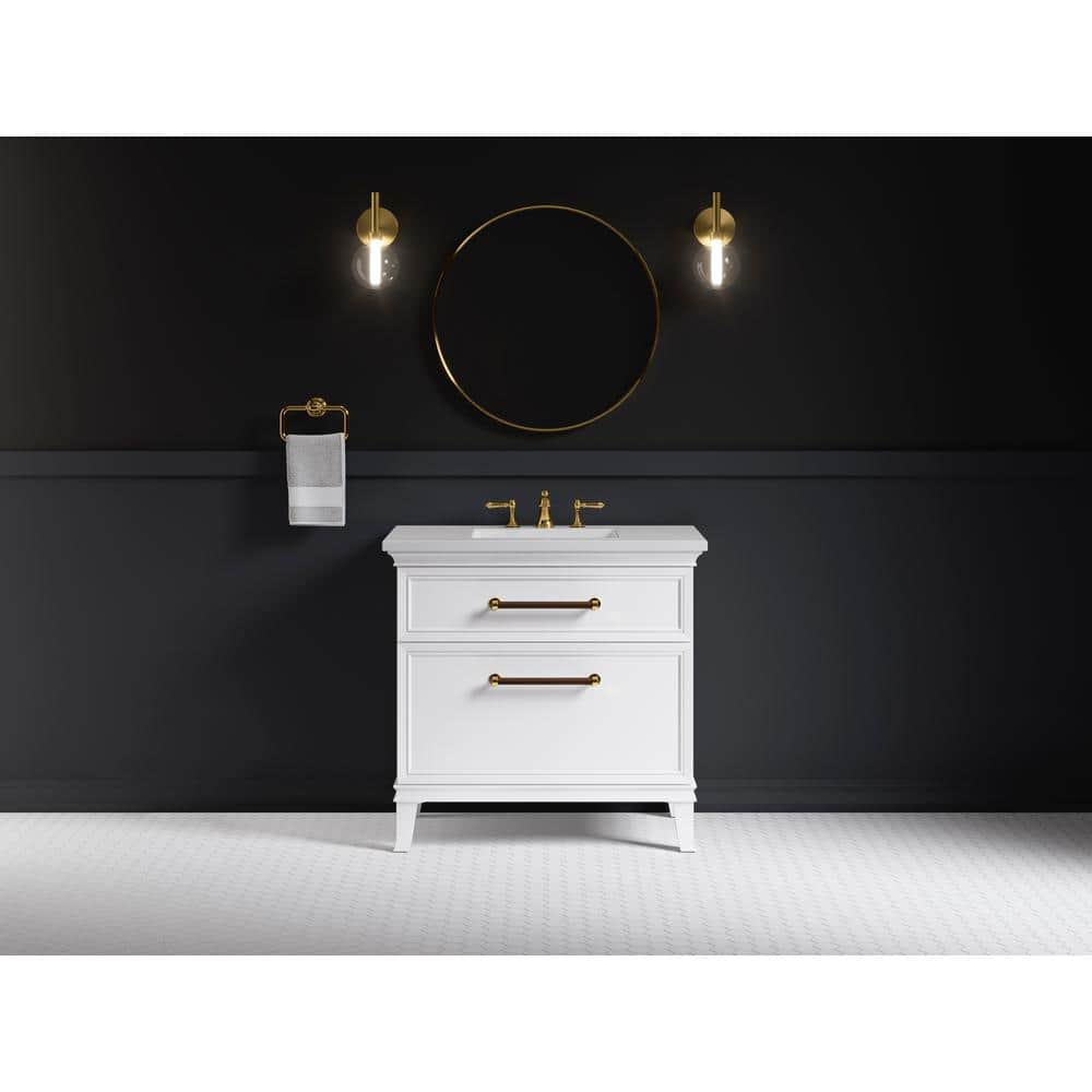 Linen White 36" Freestanding Bathroom Vanity with Drawers