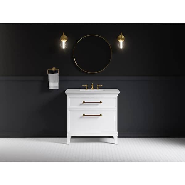 KOHLER Artifacts 36 in. W x 21.9 in. D x 34.5 in. H Bathroom Vanity Cabinet without Top in Linen White