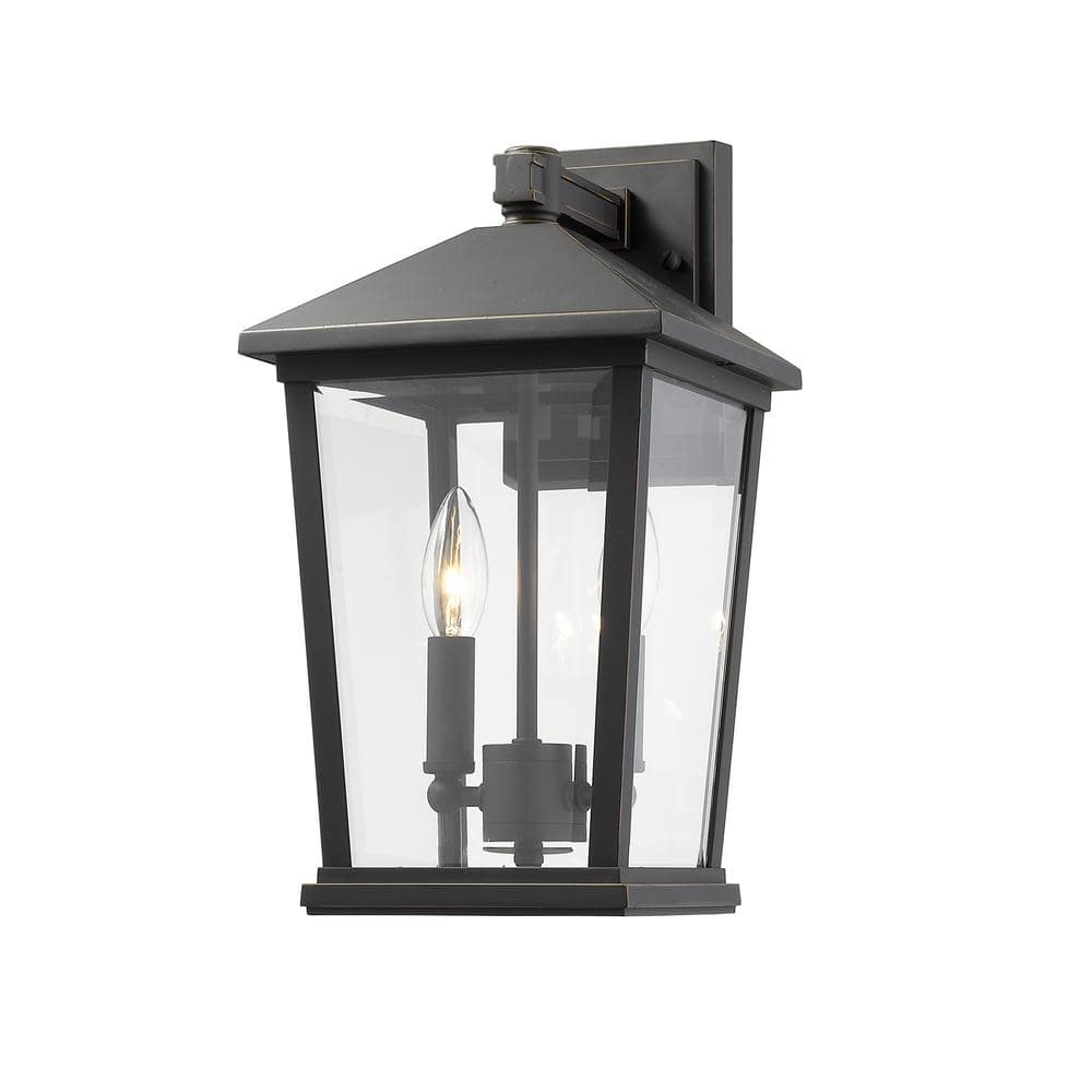 Oil Rubbed Bronze Dimmable Outdoor Wall Sconce with Clear Glass