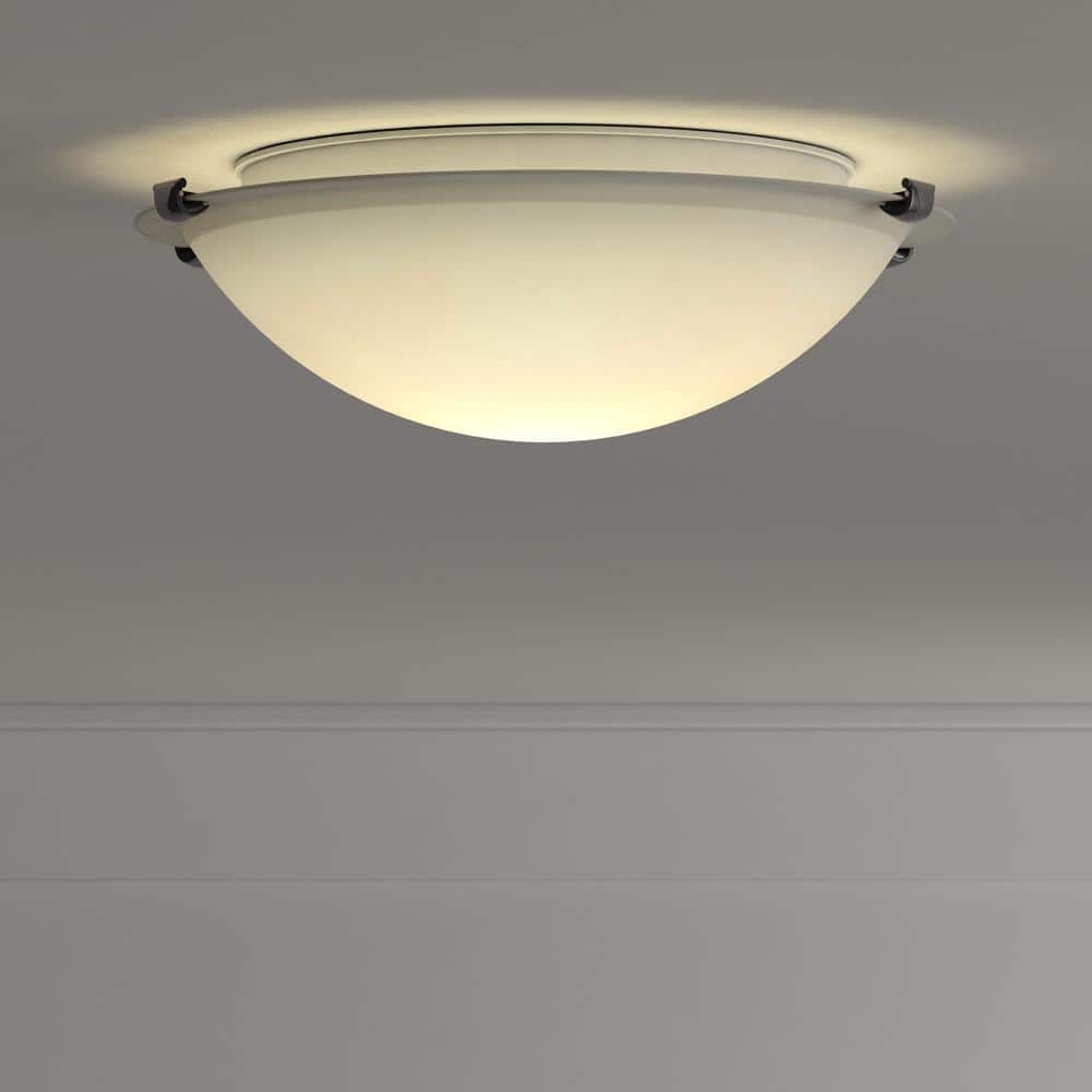 Satin Etched Glass 12.25" Indoor/Outdoor Nickel Ceiling Flush Mount