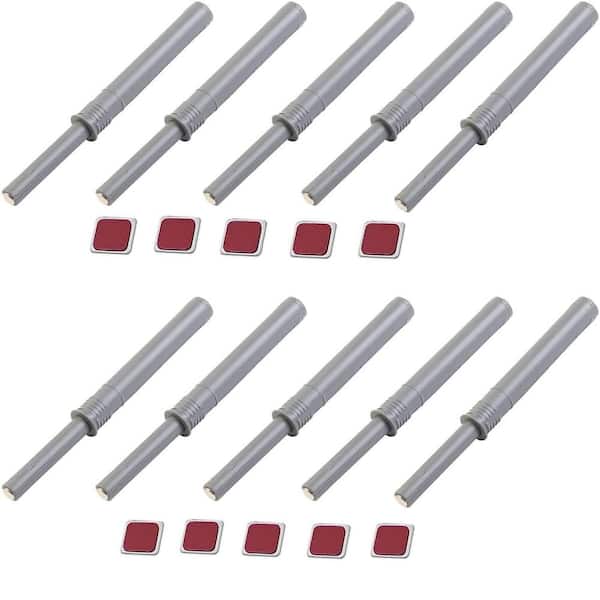 10-Pack Gray 4.21 in. Magnetic Push Latches for Cabinet Door, Cabinet Magnet Latch, Soft Quiet Close Closers