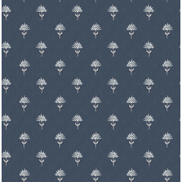 Surdiva Indigo Blue Floral Fan Wallpaper