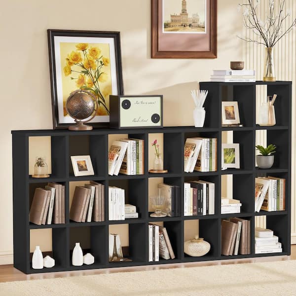 【ForceBook】ガシャセット WONDER COMFORT 48 in. Tall Black Wood 8-Cube Storage Organizer