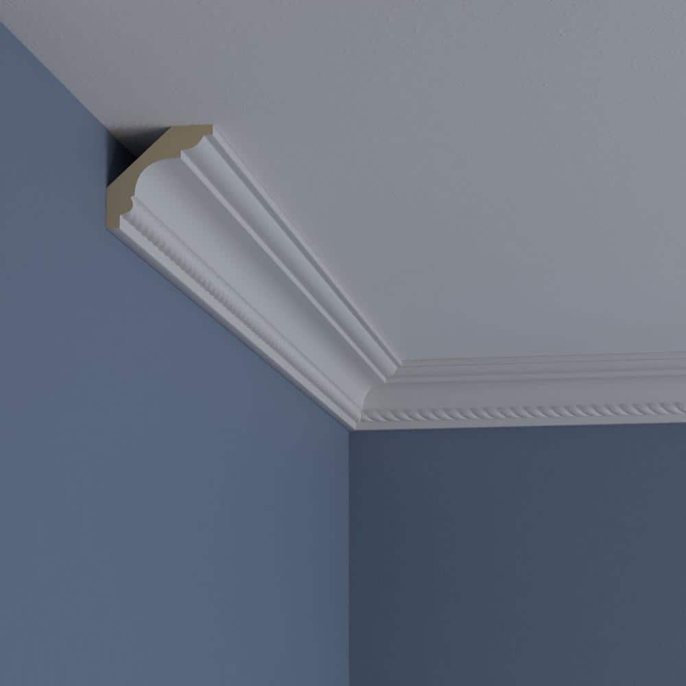 Edinburgh Roped Crown Moulding in White Urethane