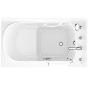 HD Series 53 in L x 30 in W Right Drain Quick Fill Walk-in Soaking Bathtub in White