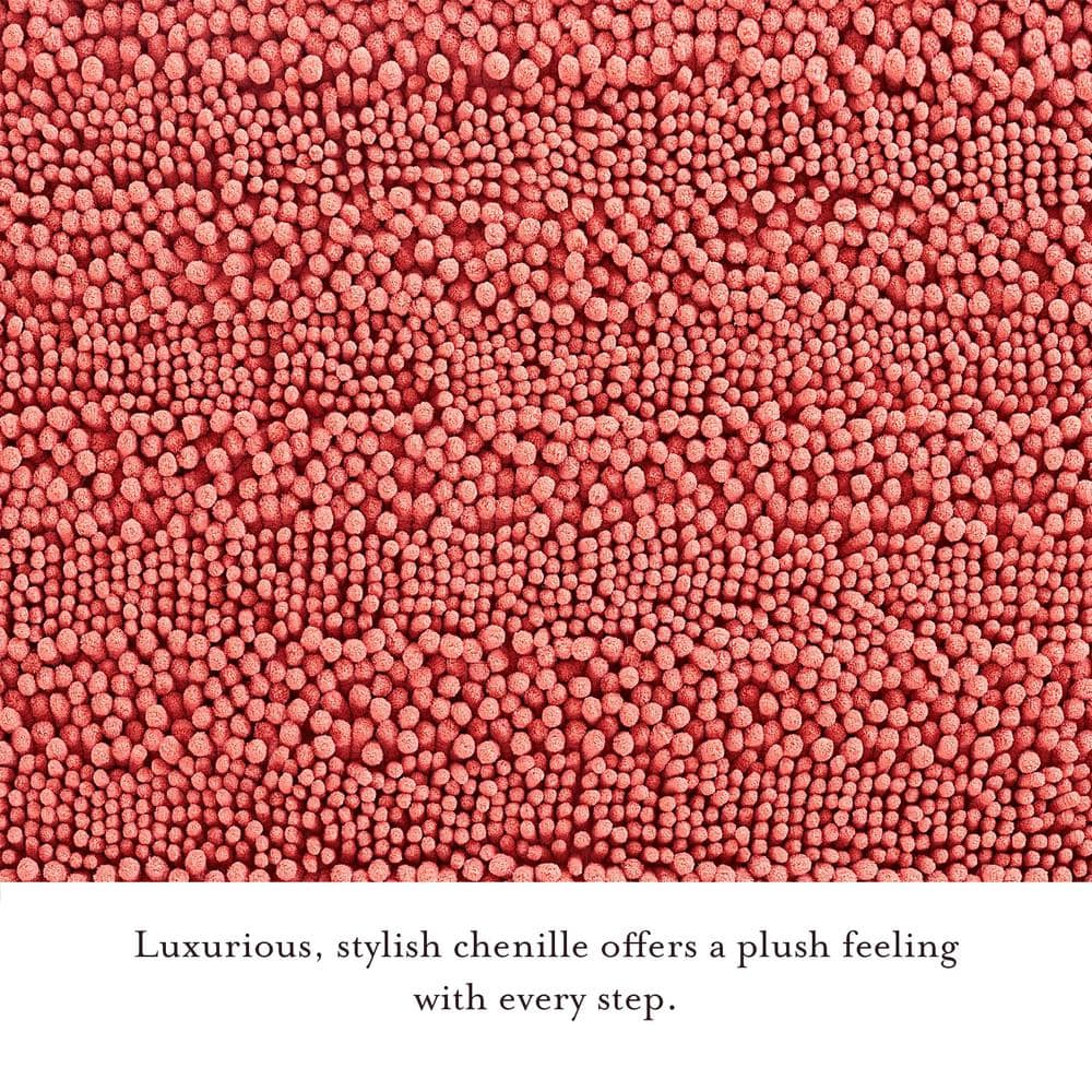 Coral Chenille Non-Slip Bath Mat with Rubber Backing