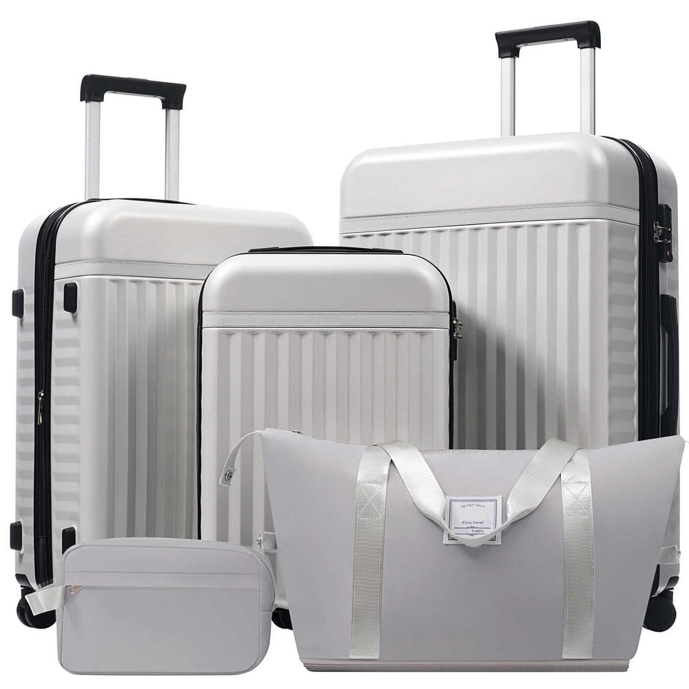 5-Piece Grey Expandable Luggage Set with Travel Bags, Spinner Wheels and TSA Lock price history on PriceWatchPro