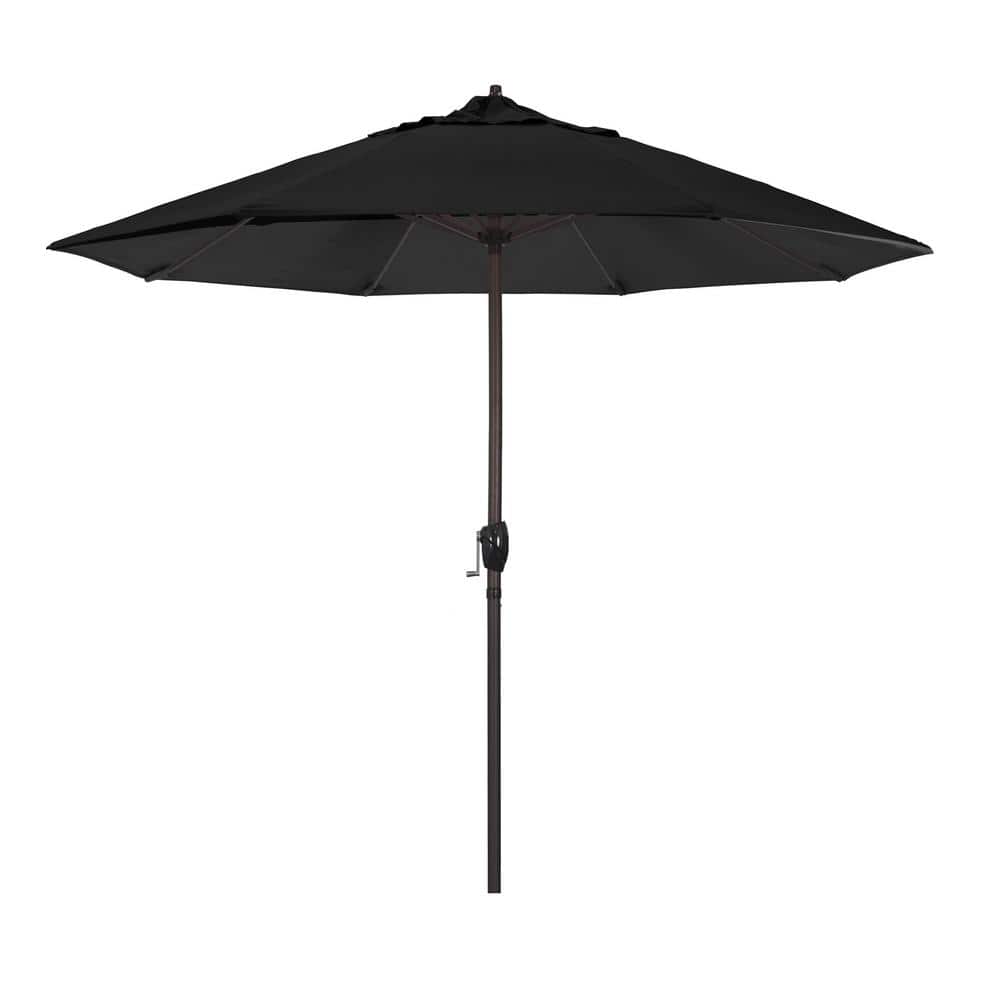 9 ft. Aluminum Market Auto Tilt Crank Lift Bronze Patio Umbrella in Black Pacifica price history on PriceWatchPro