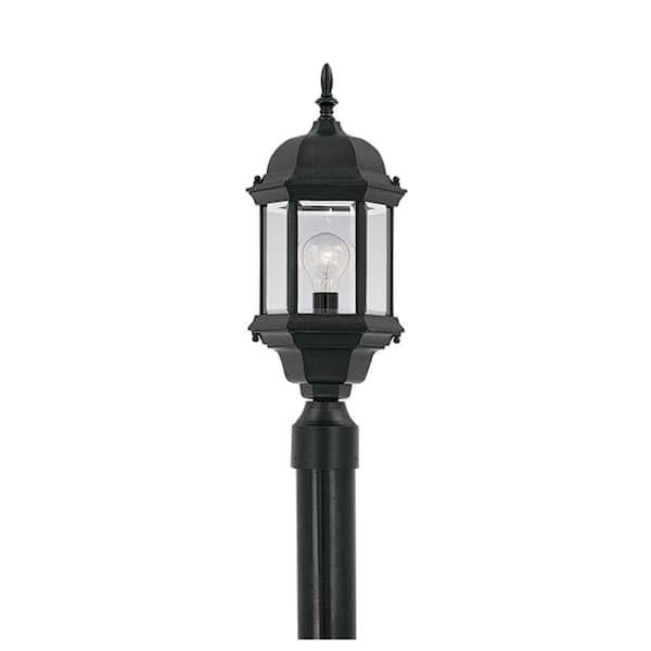 Designers Fountain Erving 1-Light Black Cast Aluminum Line Voltage Outdoor Weather Resistant Post Light with No Bulb Included