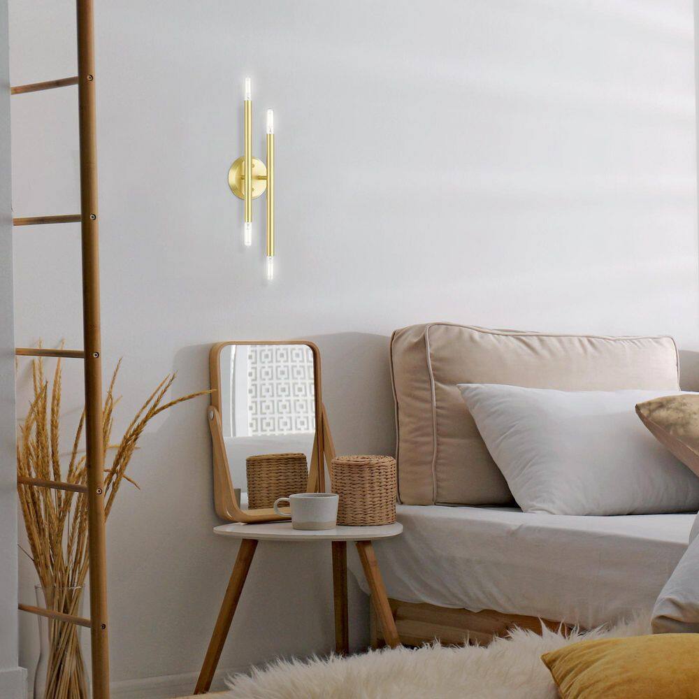 Soho Satin Brass 4-Light Dimmable ADA Wall Sconce