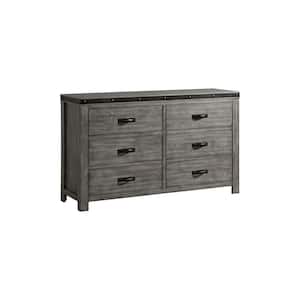 Montauk Gray 6-Drawer 58 in. Wide Dresser
