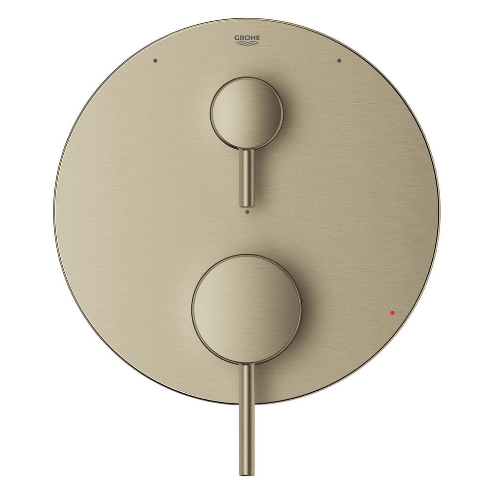 Brushed Nickel Modern Wall-Mounted Lever Valve Trim