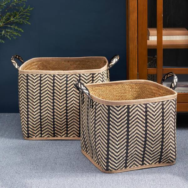 Brown Basket デモセット Amazon.com - DULLEMELO Wicker Storage Bins 11x11 Storage