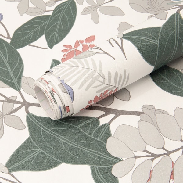 Vsmile Vintage floral Peel and Stick Wallpaper, Wallpaper Roll (Covers 23.6 sq. ft.)
