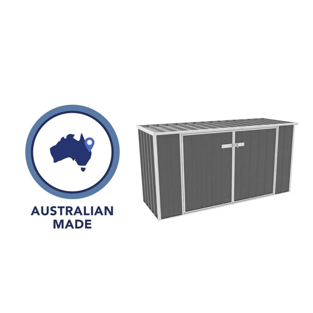 7.5 x 2.5 ft Gray Galvanized Steel Double Door Storage Shed