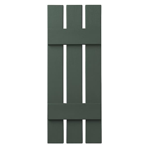 Ply Gem 12 in. x 35 in. Polypropylene 3-Board Open Board and Batten Shutters Pair in Green