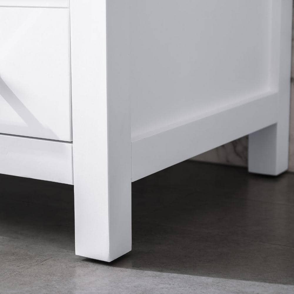 Jasper 36" White Freestanding Vanity with Carrara Stone Top