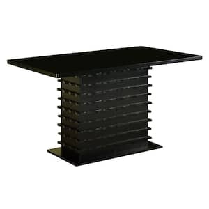 Finish Black Material Wood Rectangular Dining Table Dimensions: 54 in. W x 32 in. L x 30 in. H