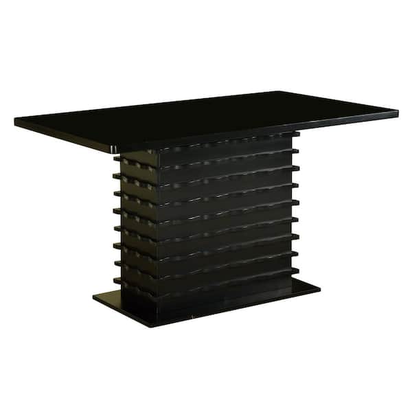 Signature Home Finish Black Material Wood Rectangular Dining Table Dimensions: 54 in. W x 32 in. L x 30 in. H