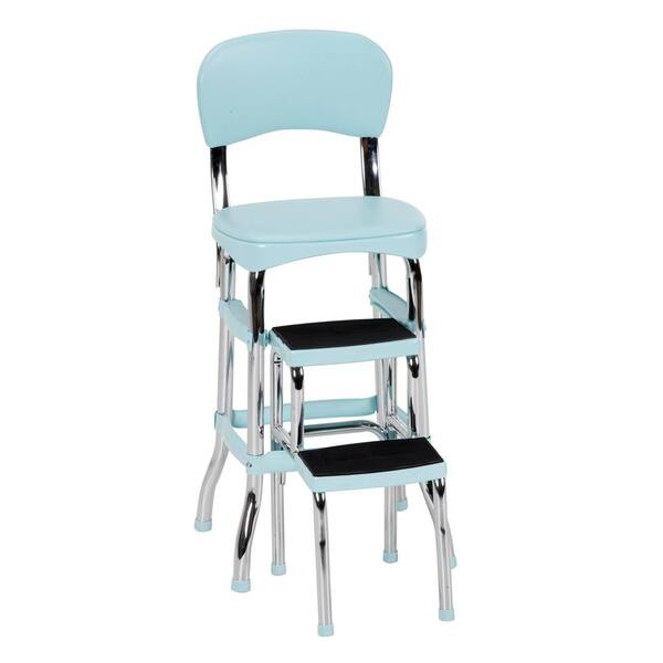Cosco 2-Step 3 ft. Steel Retro Step Stool with 225 lbs. Load Capacity in Teal