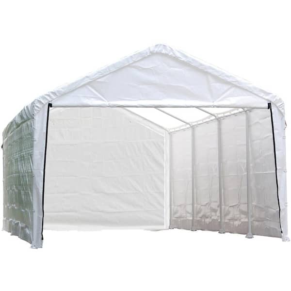 ShelterLogic 12 ft. W x 30 ft. H Enclosure Kit for SuperMax Canopy in White w/ 100% Waterproof Seams (Canopy and Frame Not Included)