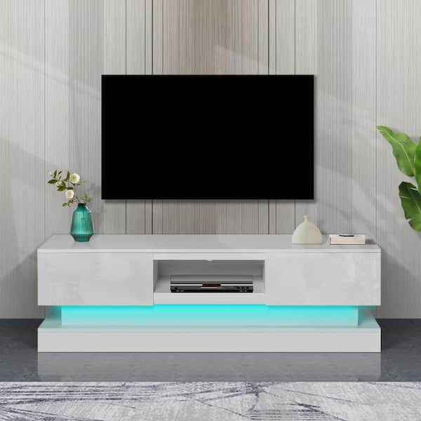 Glossy white entertainment deals center