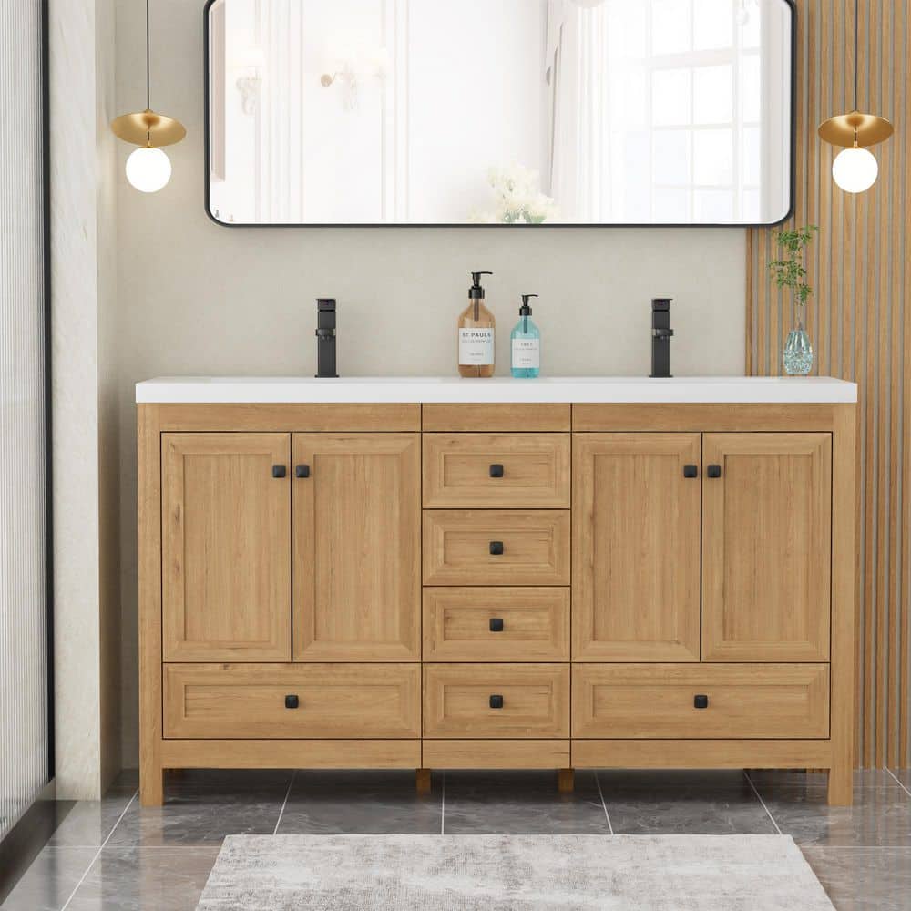eclife 60 in. W x 18 in. D x 34 in. H Double Sinks Freestanding